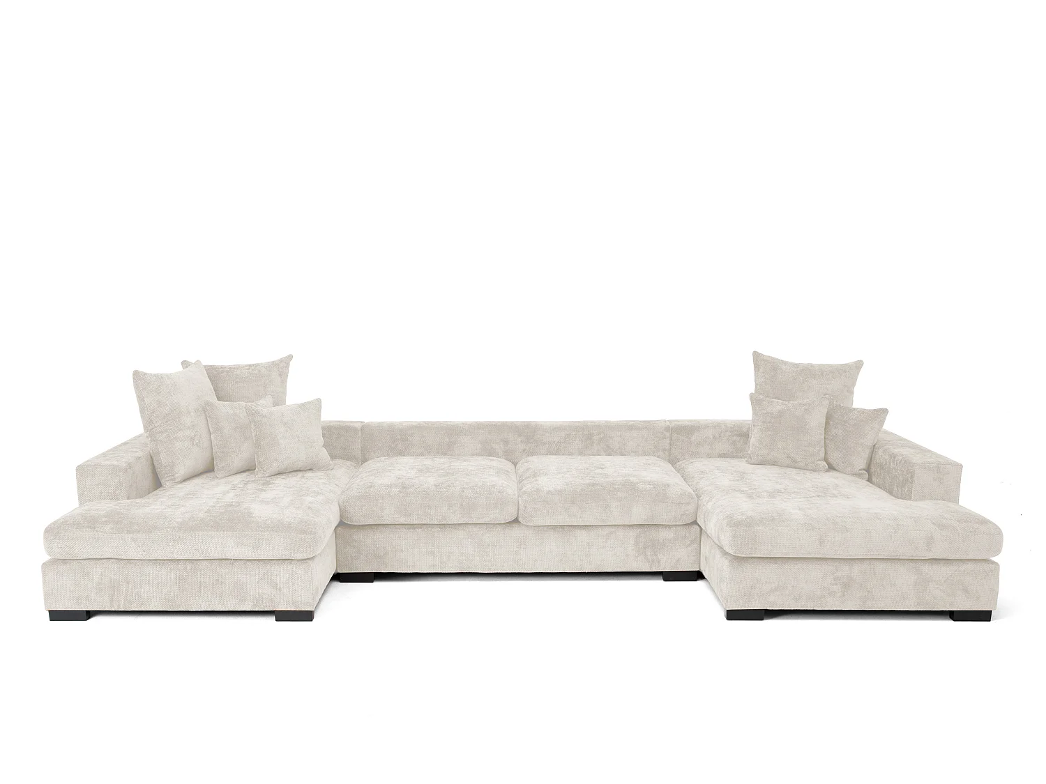 Ecksofa Sello U, Stoff Flow, cremefarben (04)