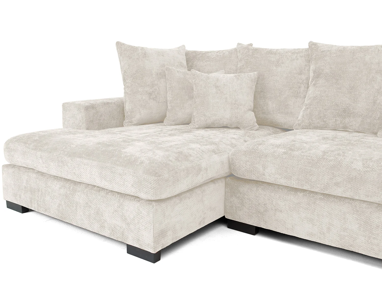 Ecksofa Sello U, Stoff Flow, cremefarben (04)