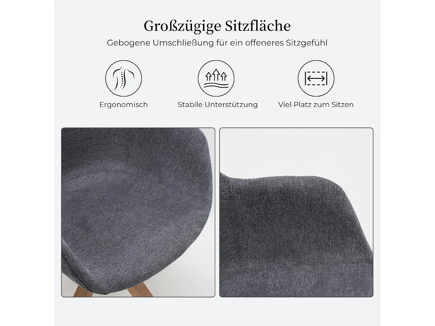 Drehbar Esszimmerstuhl 2er Set, Polsterstuhl mit Integrierten Armlehnen