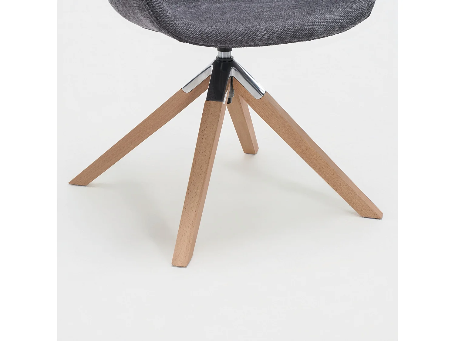 Sillas de comedor giratorias modernas set de 2 con tapizado de tela y patas de haya