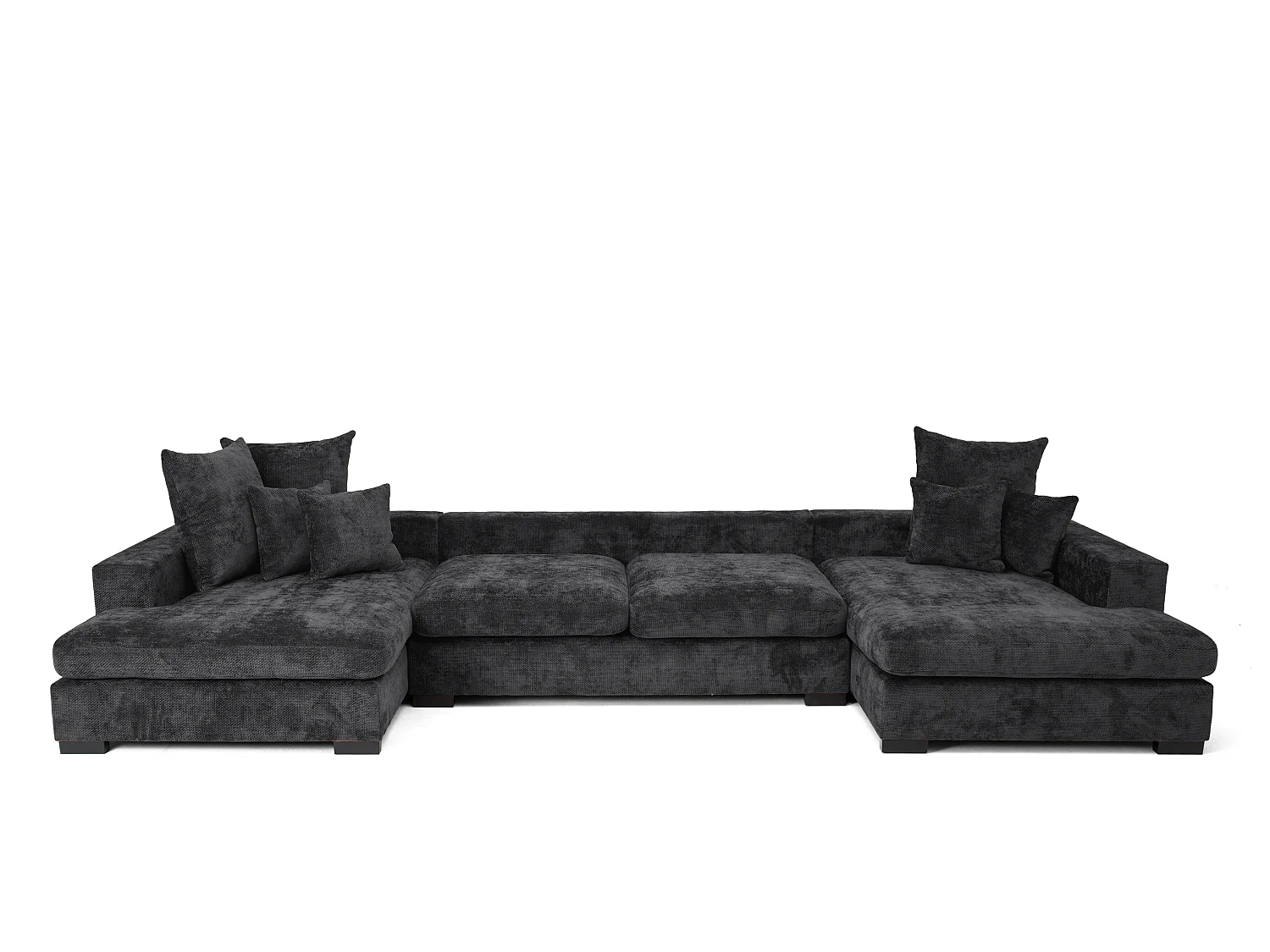 Hoekbank Sello U, Flow-stof, antraciet (21)
