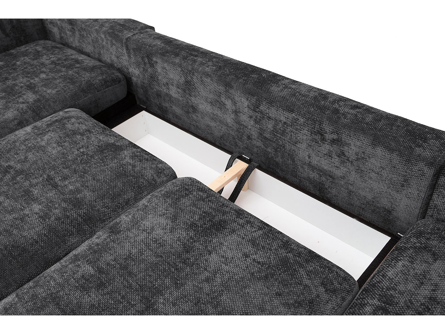 Hoekbank Sello U, Flow-stof, antraciet (21)