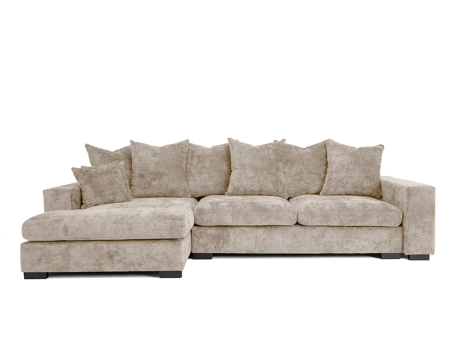 Canapé d'angle Sello L, côté gauche, tissu Flow, beige (02)