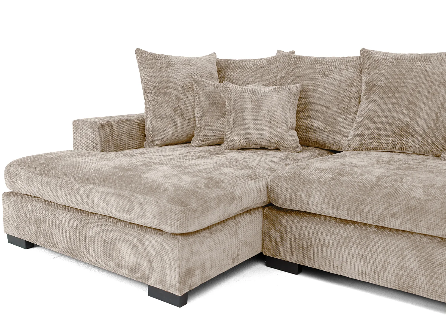 Canapé d'angle Sello L, côté gauche, tissu Flow, beige (02)