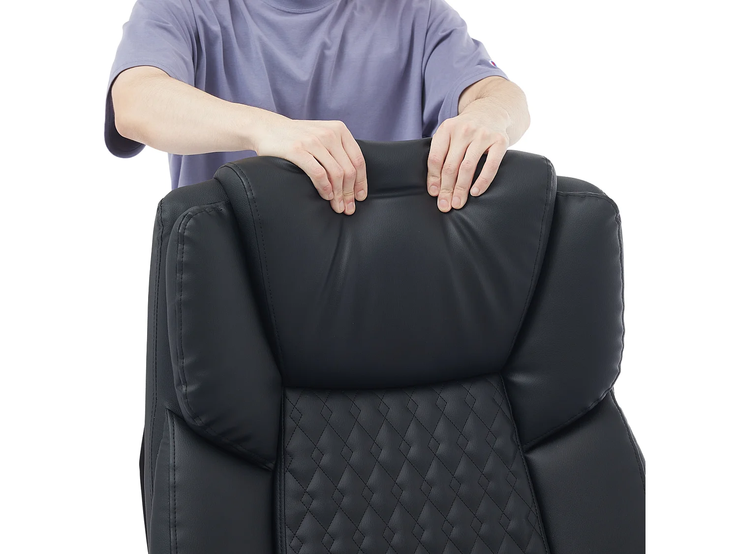 Fauteuil de bureau XXL avec soutien lombaire gonflable, accoudoirs 4D, 230 kg et doubles roulettes