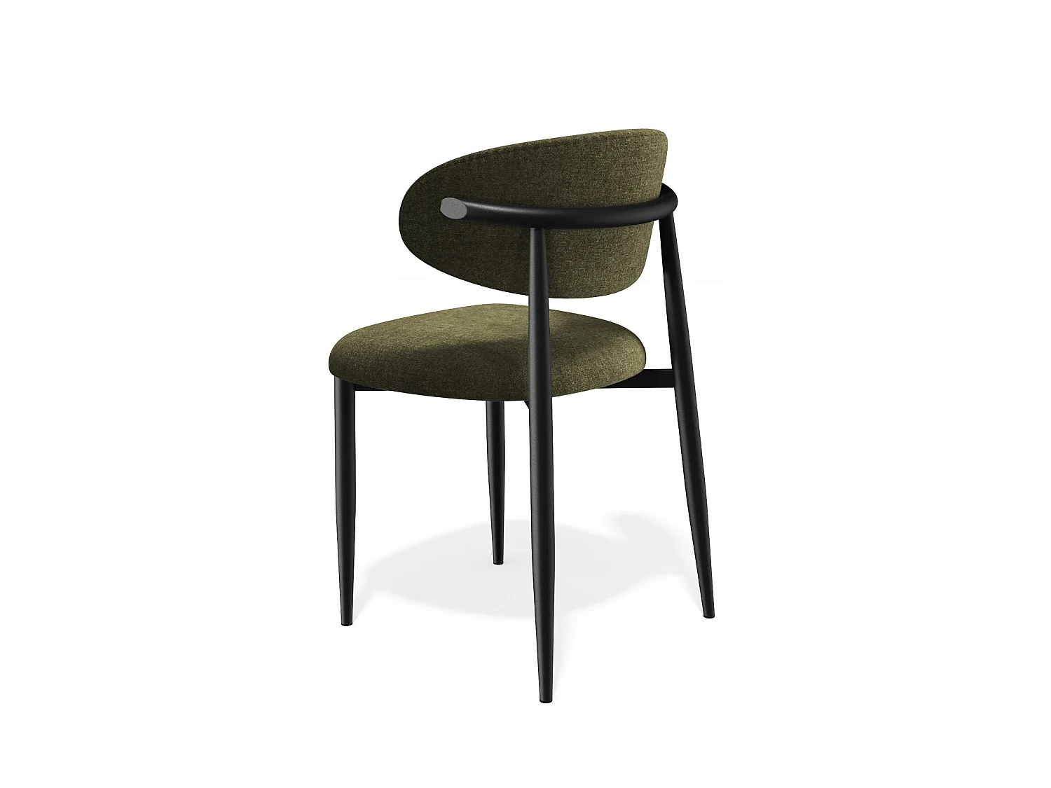 Lot de 2 chaises LINA en tissu tramé toucher doux vert vintage