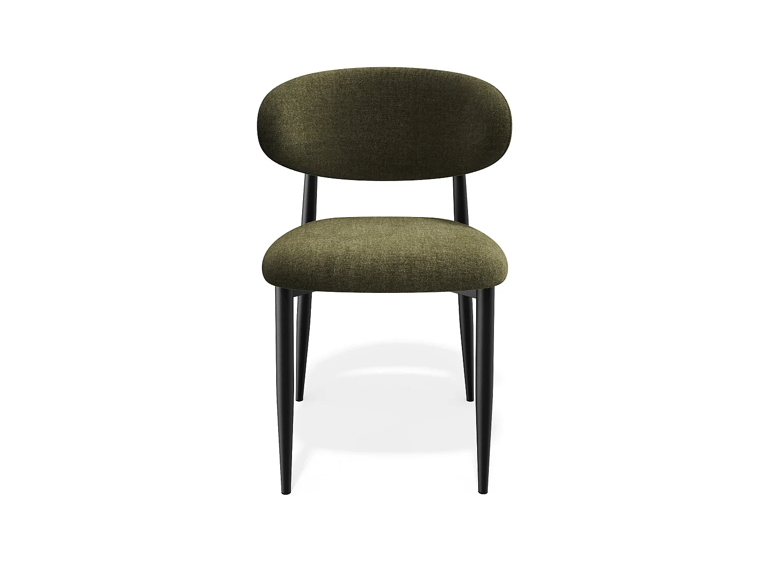 Lot de 2 chaises LINA en tissu tramé toucher doux vert vintage