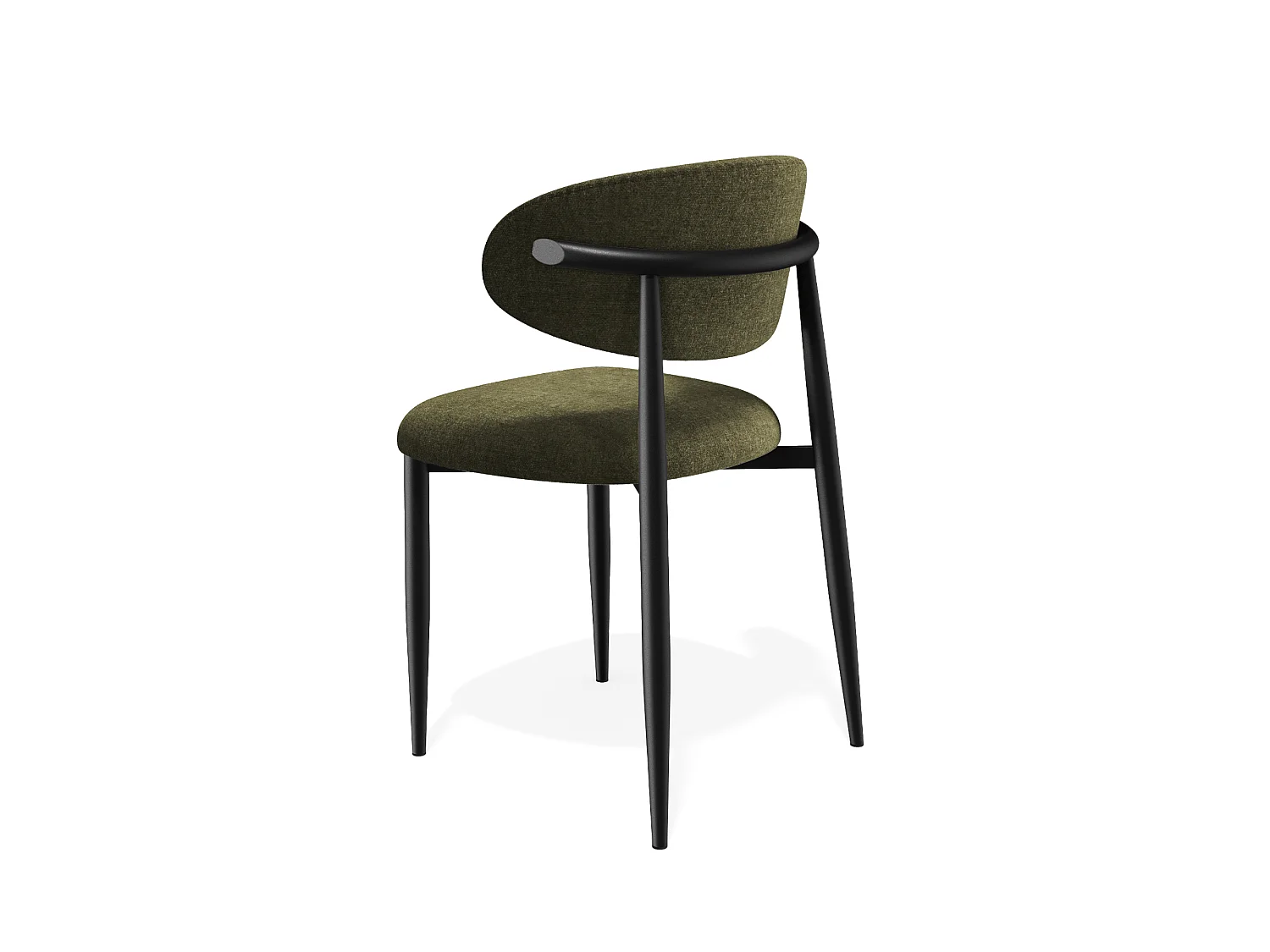 Lot de 2 chaises LINA en tissu tramé toucher doux vert vintage
