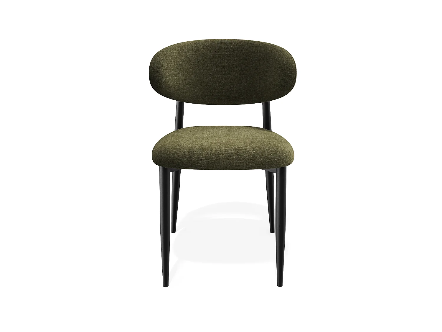 Lot de 2 chaises LINA en tissu tramé toucher doux vert vintage
