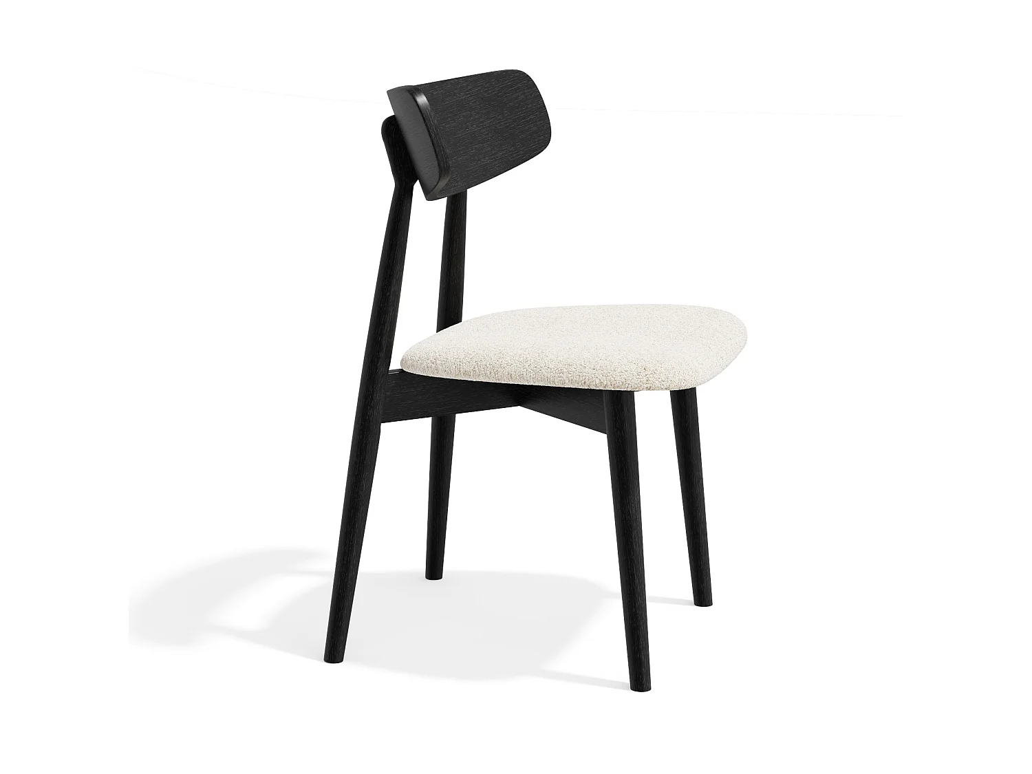 Lot de 2 chaises UGO en bouclette crème