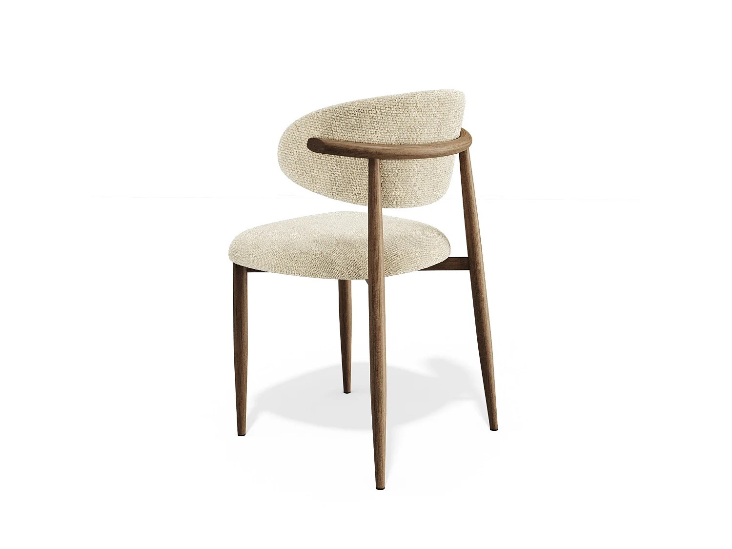 Lot de 2 chaises LINA en velours bouclé beige
