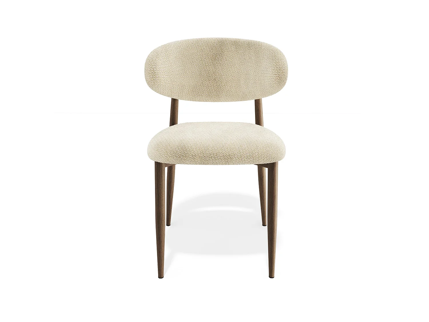 Lot de 2 chaises LINA en velours bouclé beige