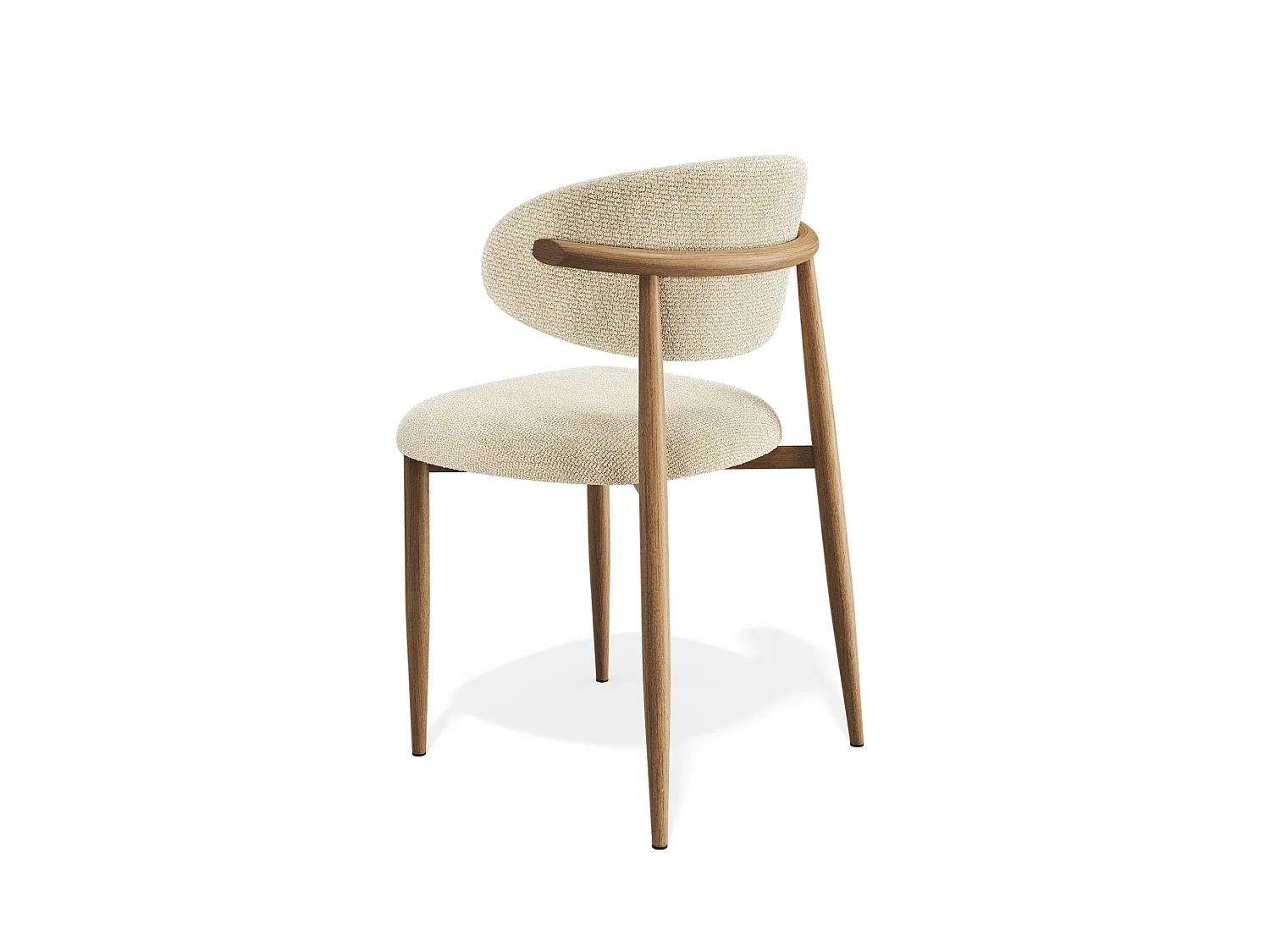 Lot de 2 chaises LINA en velours bouclé beige