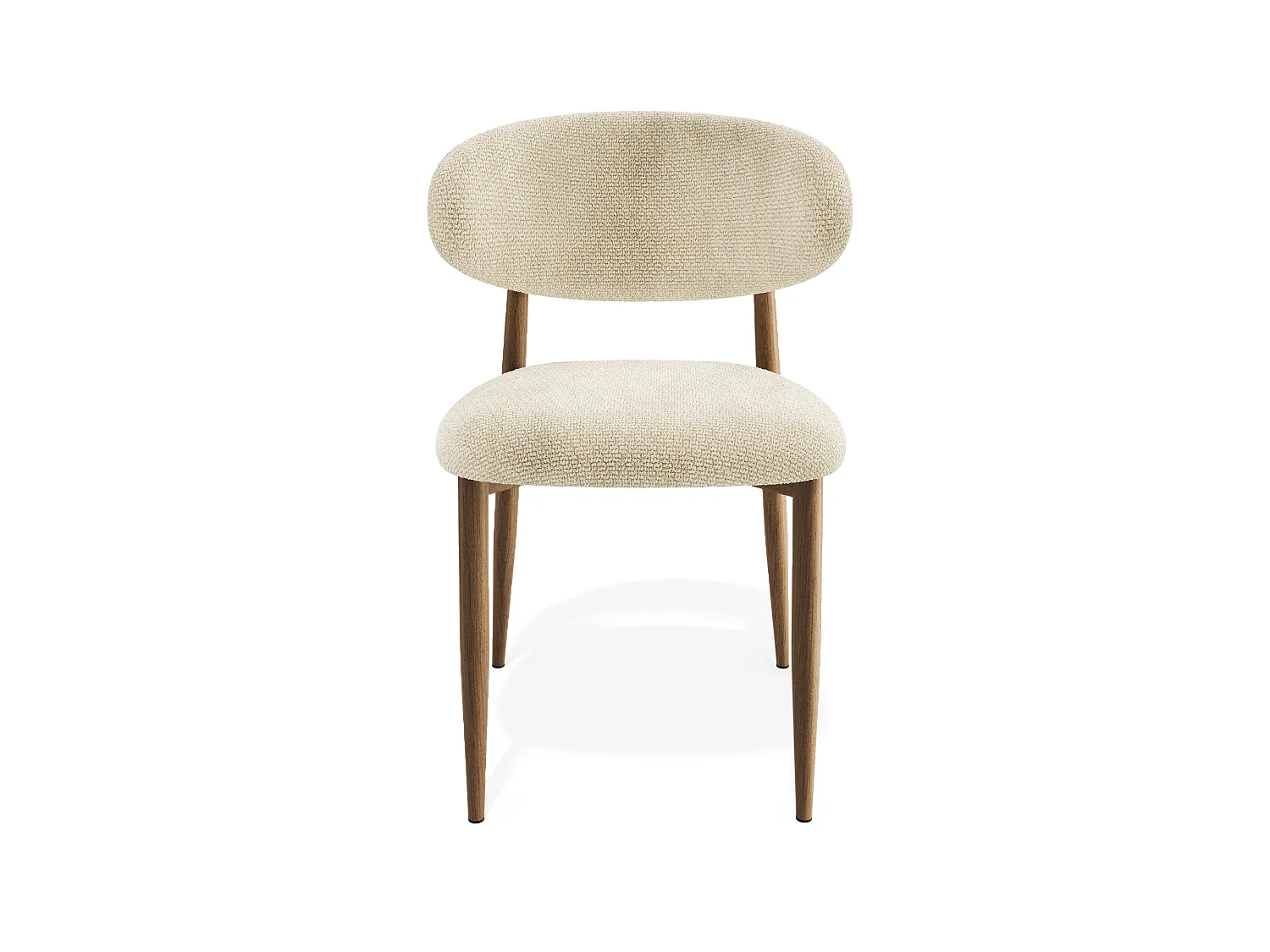 Lot de 2 chaises LINA en velours bouclé beige
