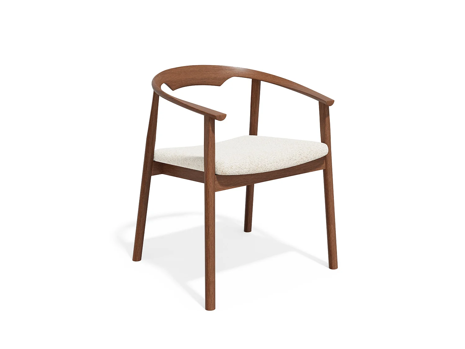 Lot de 2 chaises LARA en bouclette crème