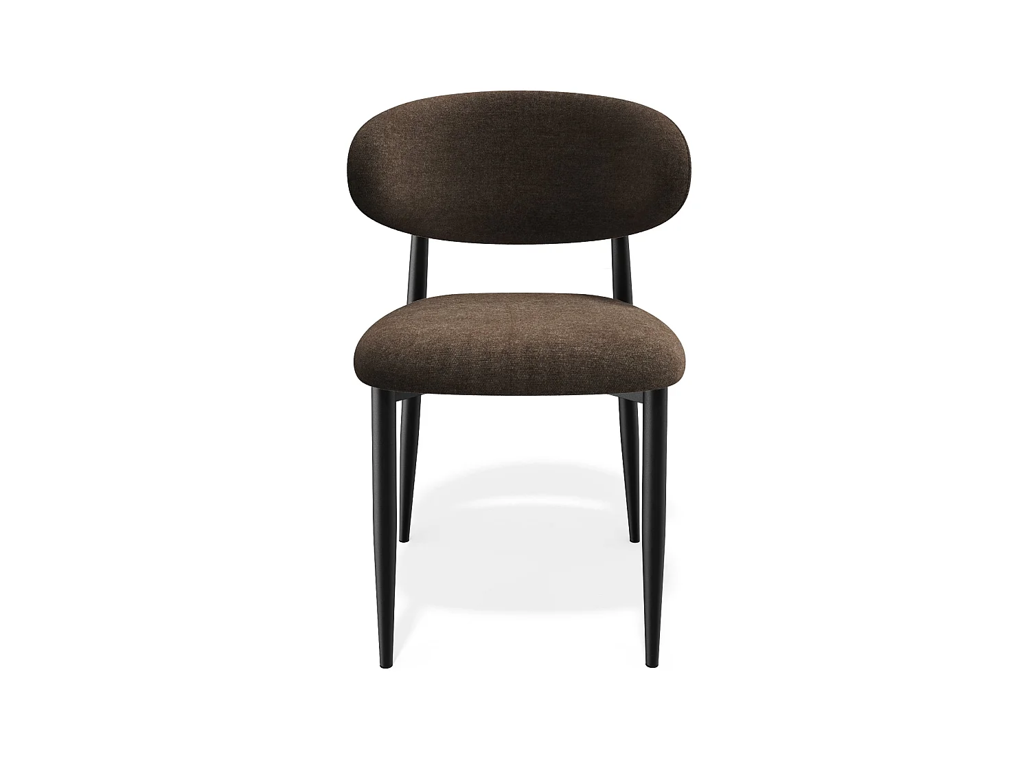 Lot de 2 chaises LINA en tissu tramé toucher doux brun expresso