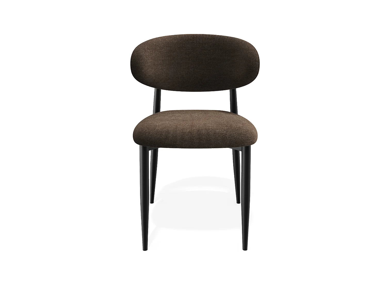Lot de 2 chaises LINA en tissu tramé toucher doux brun expresso