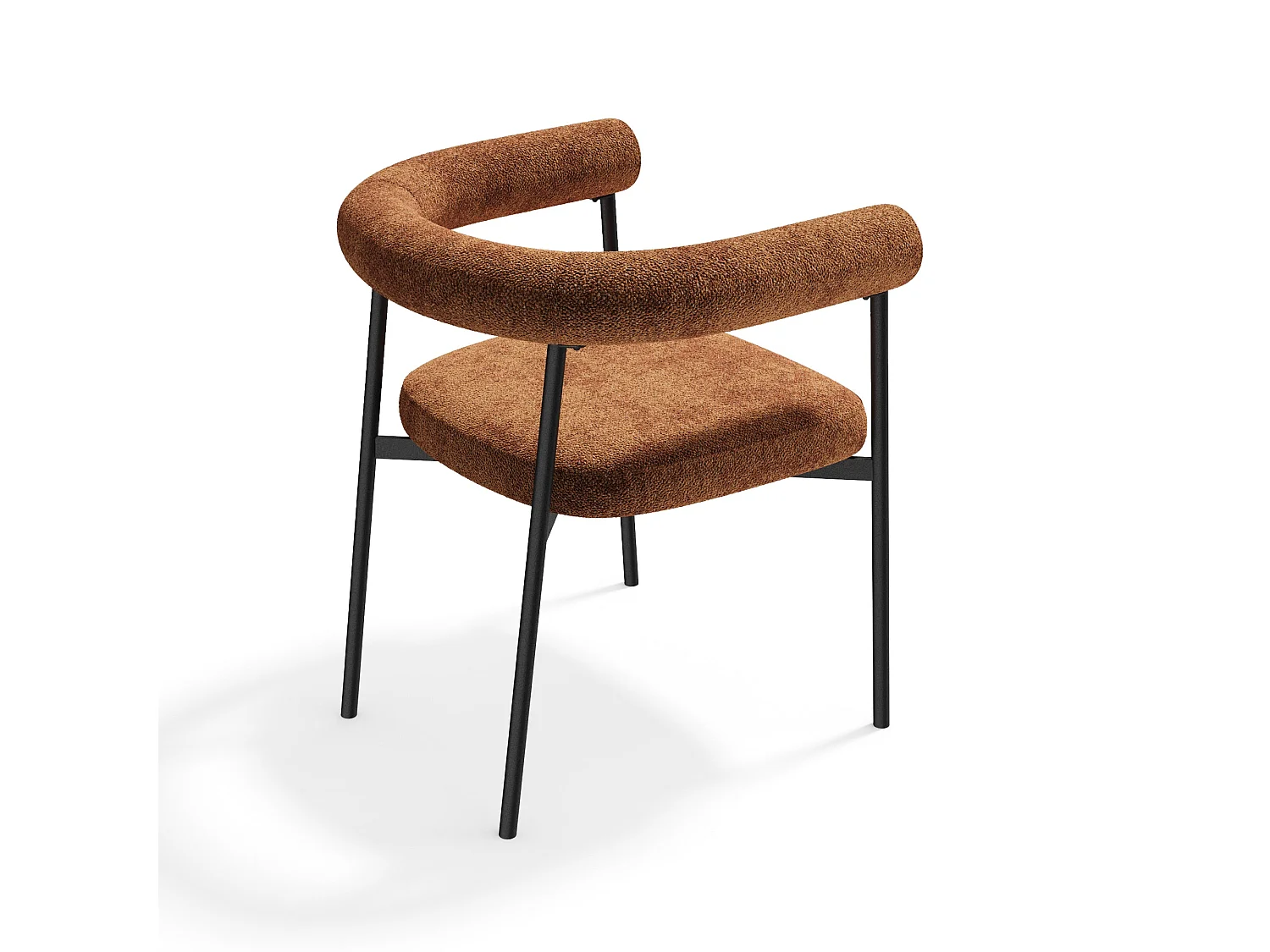 Lot de 2 chaises LOU en velours texturé terracotta