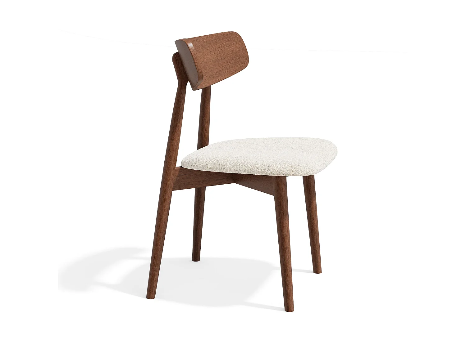 Lot de 2 chaises UGO en bouclette crème