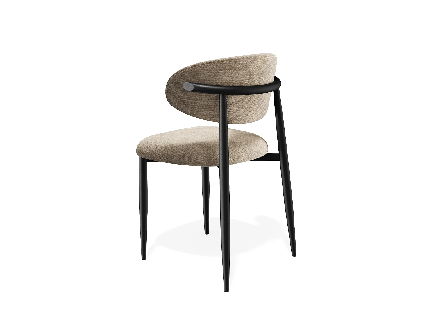 Lot de 2 chaises LINA en tissu tramé toucher doux taupe