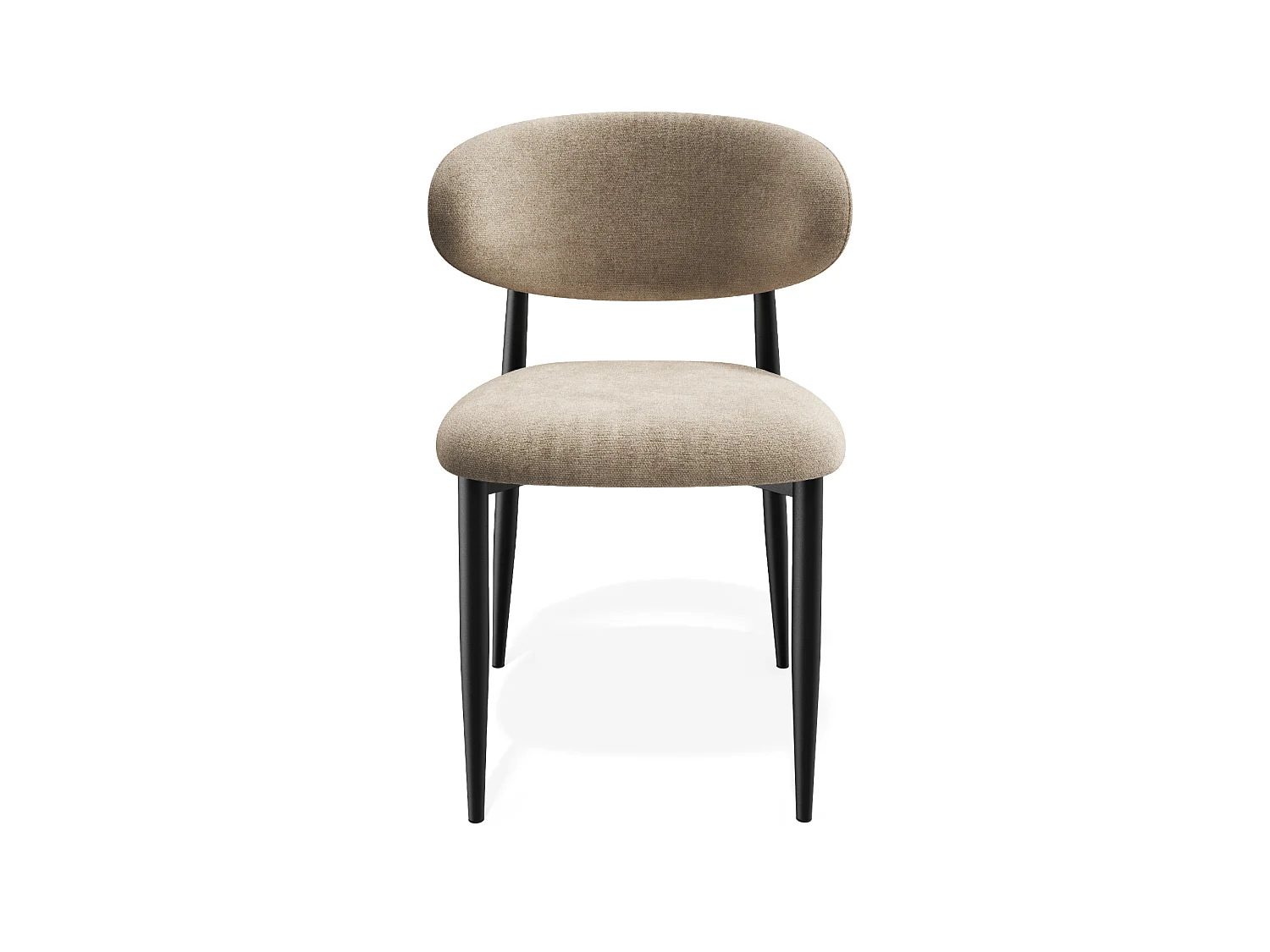 Lot de 2 chaises LINA en tissu tramé toucher doux taupe