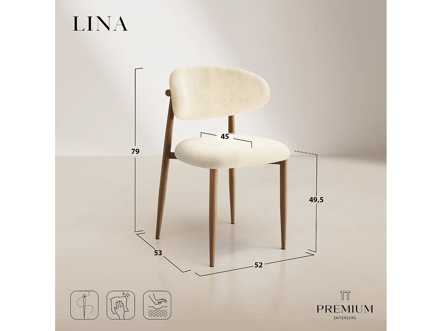 Lot de 2 chaises LINA en velours bouclé vert vintage