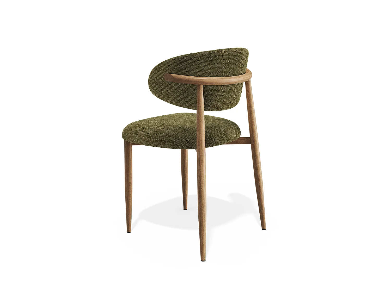 Lot de 2 chaises LINA en velours bouclé vert vintage