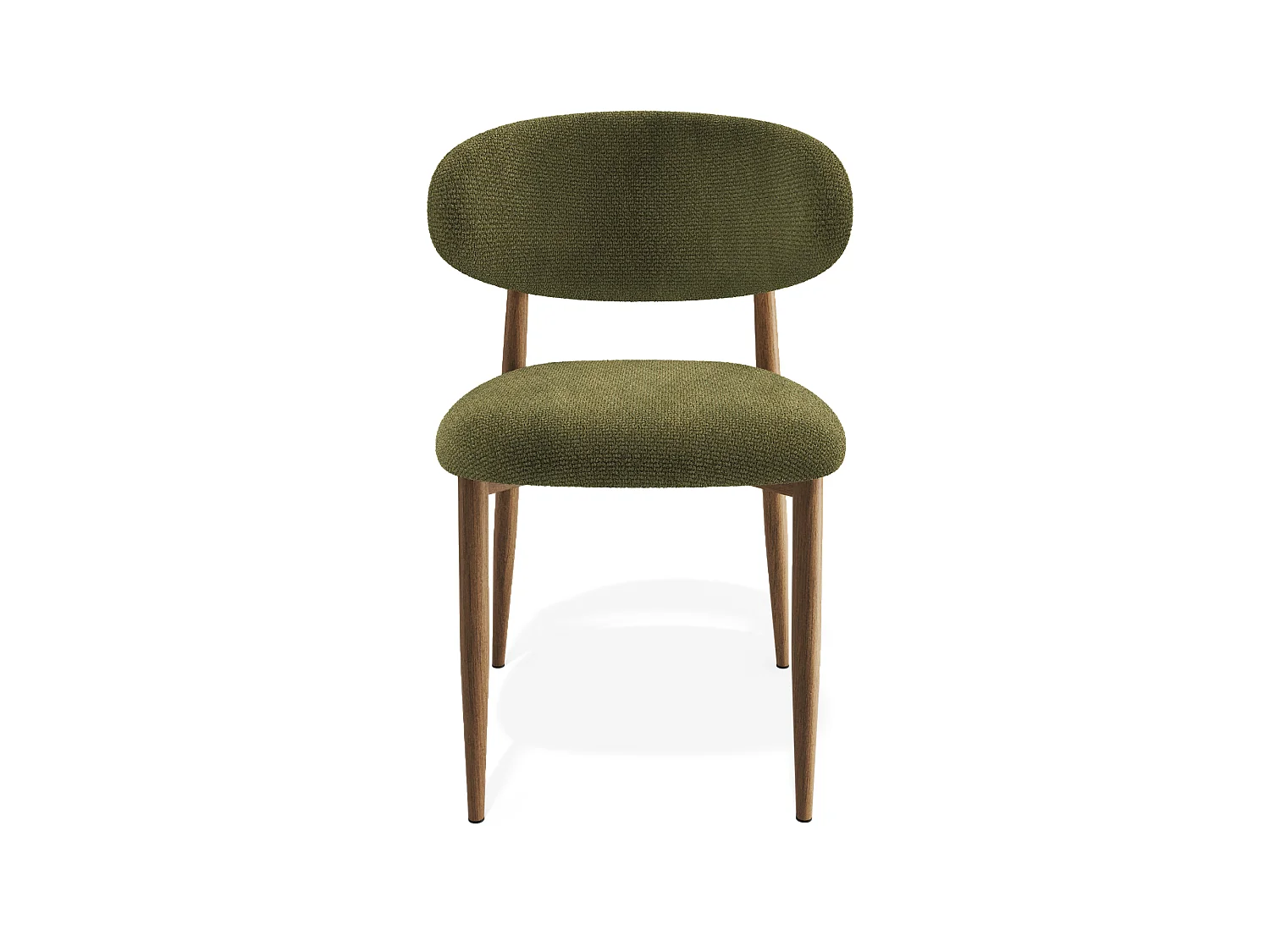 Lot de 2 chaises LINA en velours bouclé vert vintage