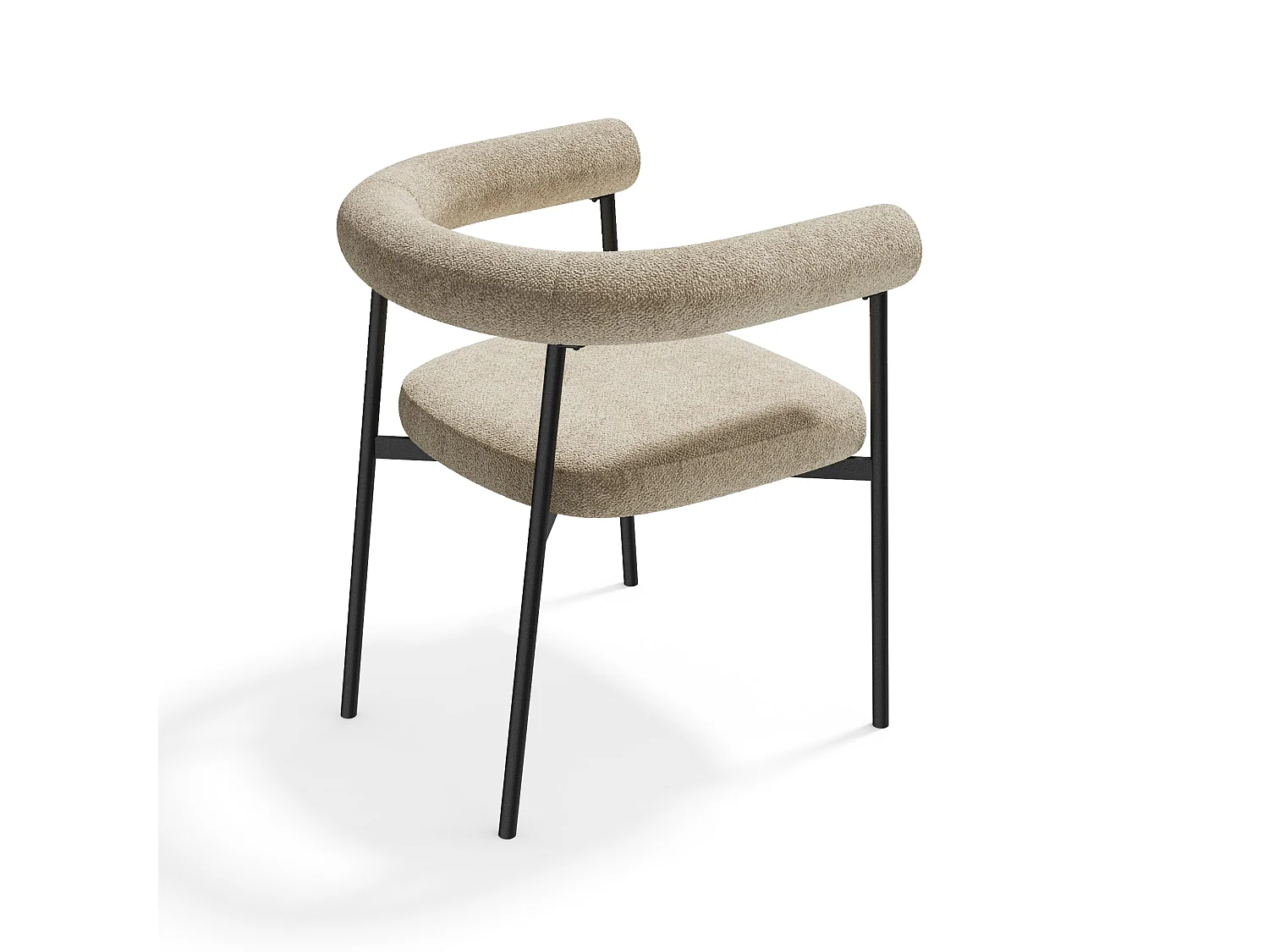 Lot de 2 chaises LOU en velours texturé beige