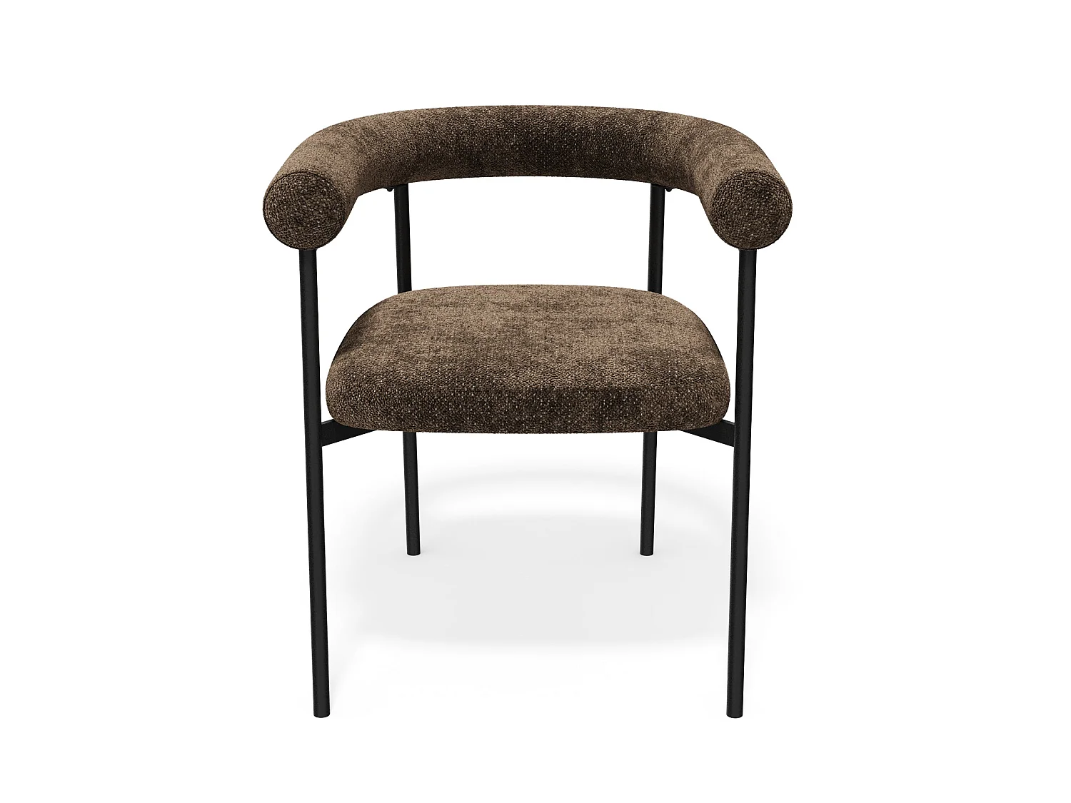 Lot de 2 chaises LOU en velours texturé brun expresso