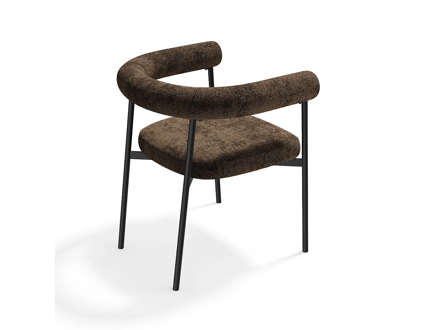 Lot de 2 chaises LOU en velours texturé brun expresso
