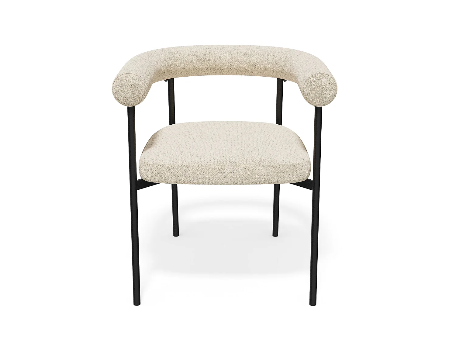 Lot de 2 chaises LOU en velours texturé crème