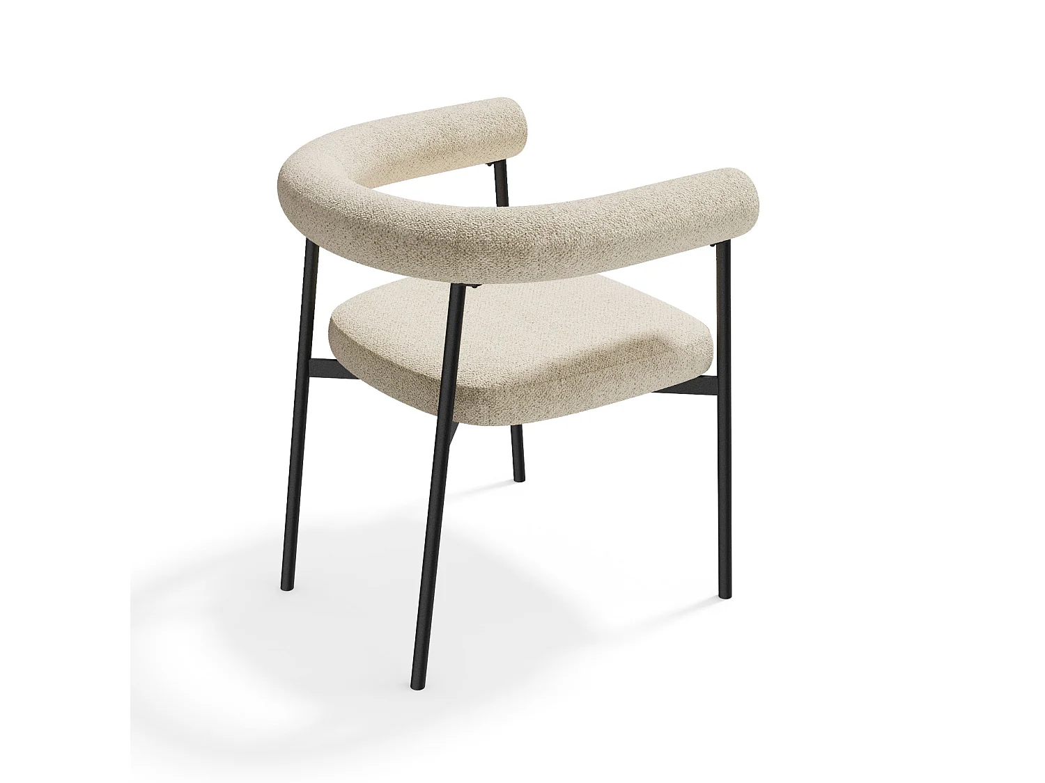 Lot de 2 chaises LOU en velours texturé crème