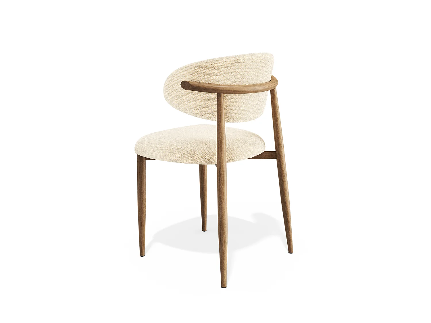 Lot de 2 chaises LINA en velours bouclé crème