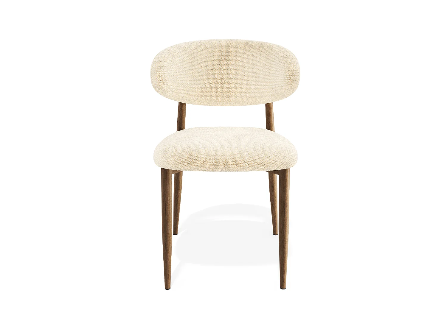 Lot de 2 chaises LINA en velours bouclé crème