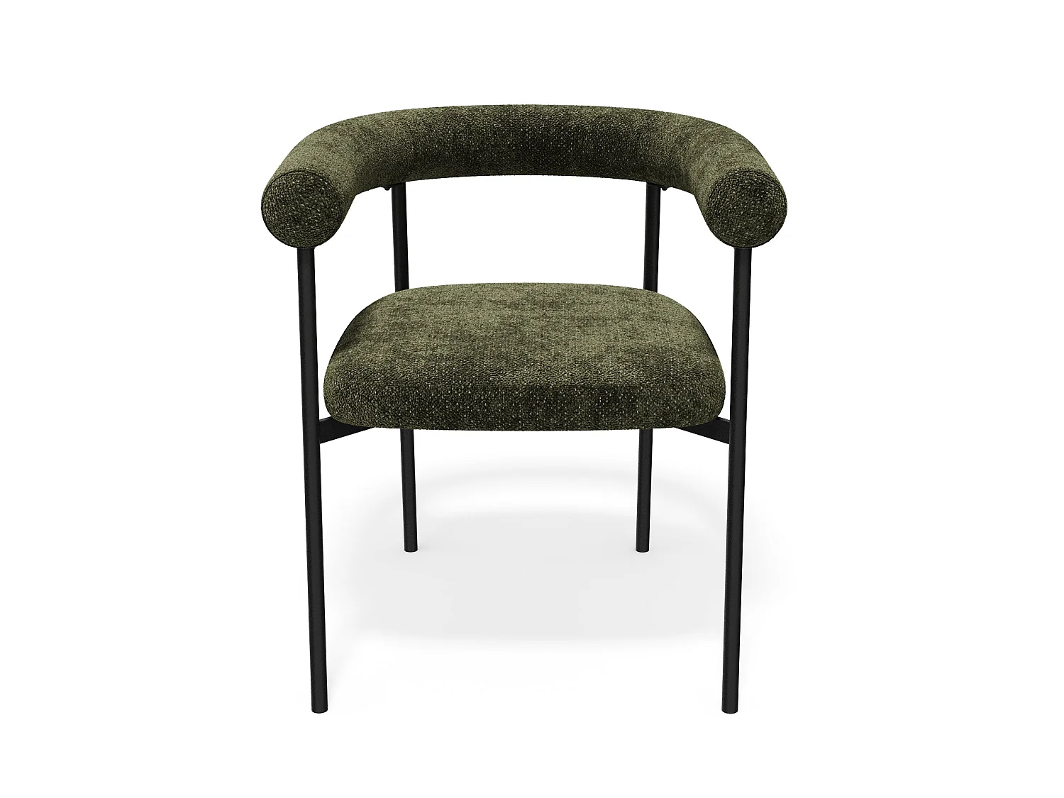 Lot de 2 chaises LOU en velours texturé vert vintage