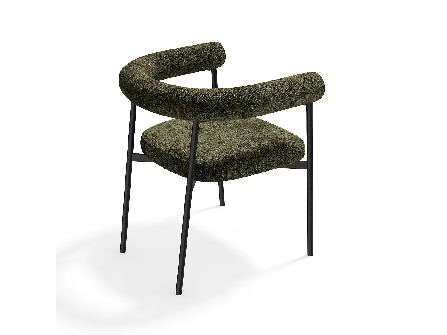 Lot de 2 chaises LOU en velours texturé vert vintage