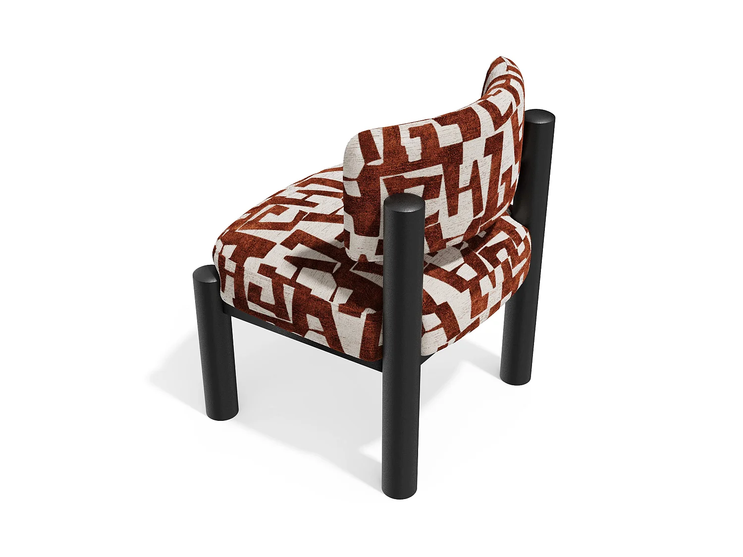 Fauteuil ELY en tissu texturé à motif terracotta