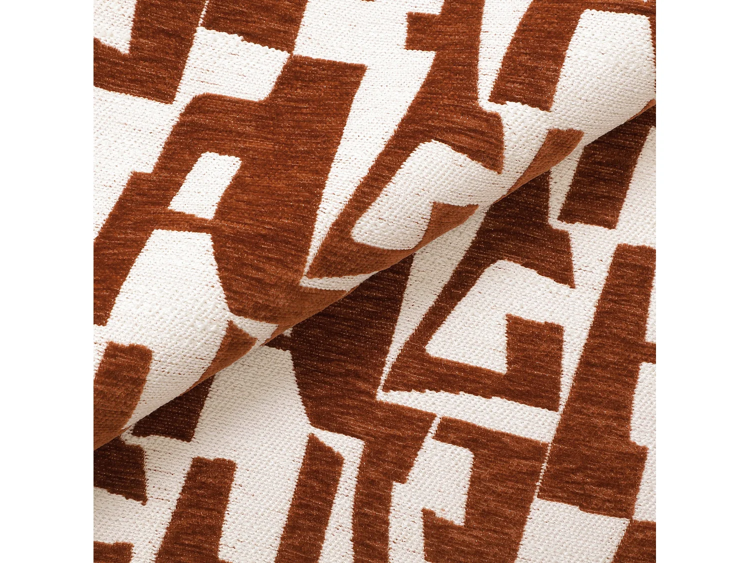 Fauteuil ELY en tissu texturé à motif terracotta