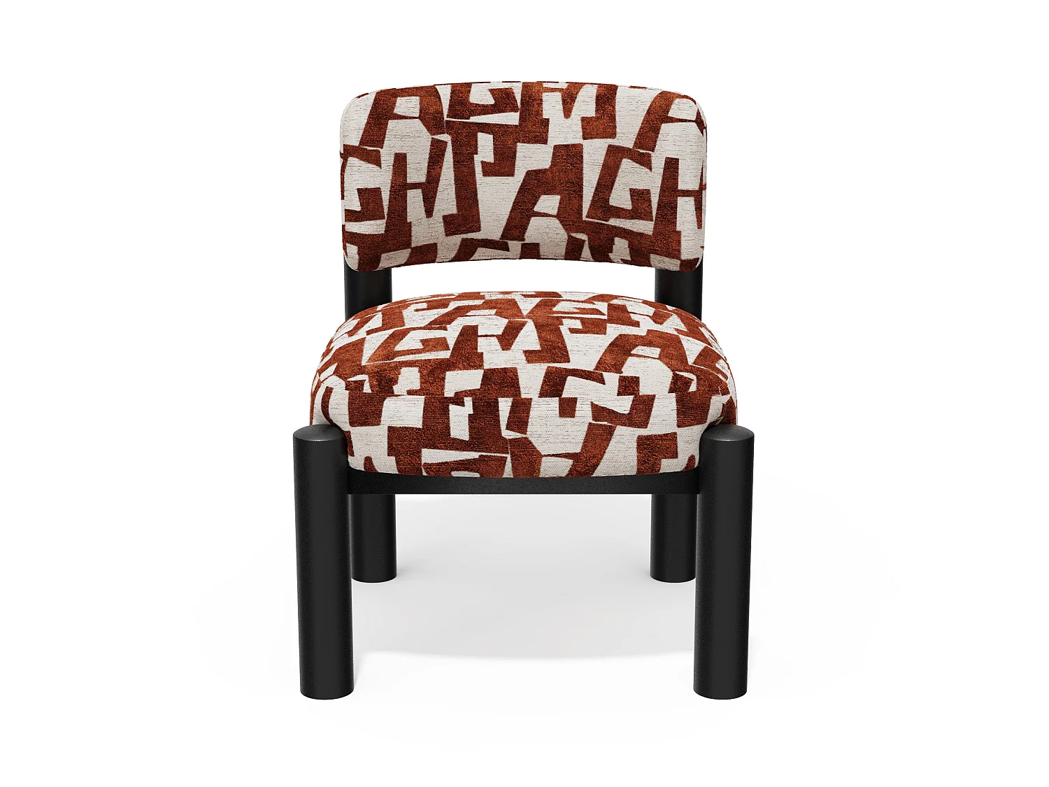 Fauteuil ELY en tissu texturé à motif terracotta