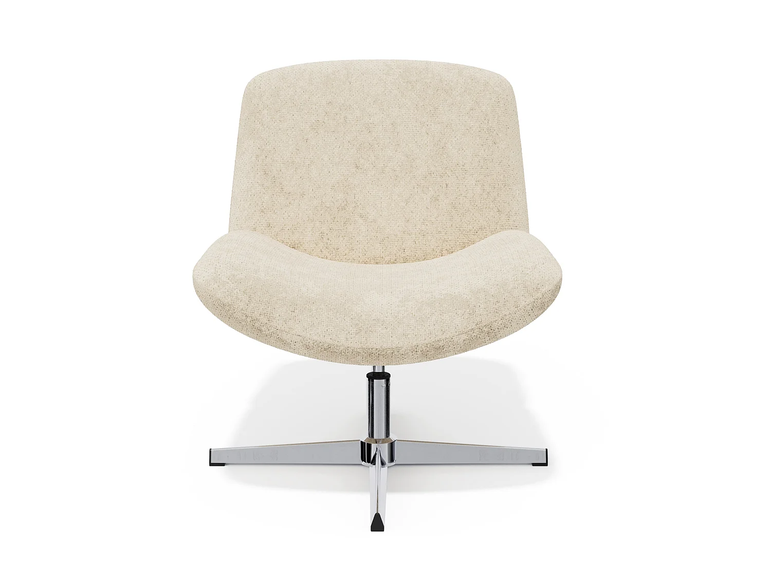Fauteuil pivotant ABY en velours texturé crème
