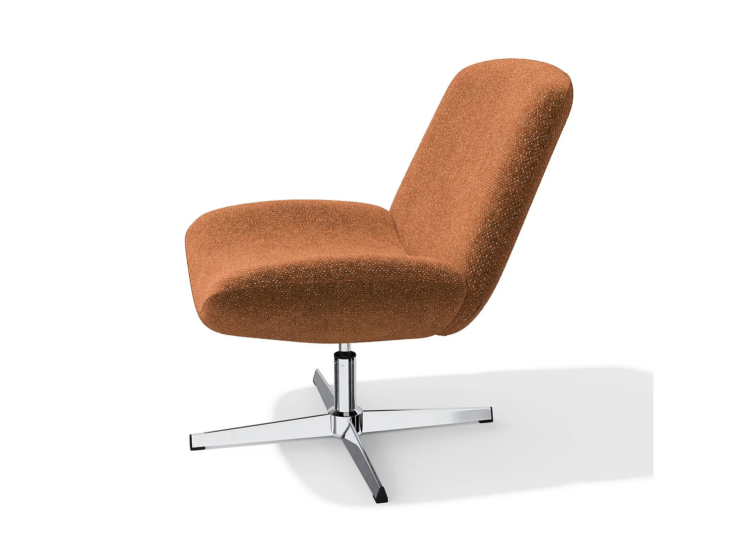 Fauteuil pivotant ABY en velours texturé terracotta