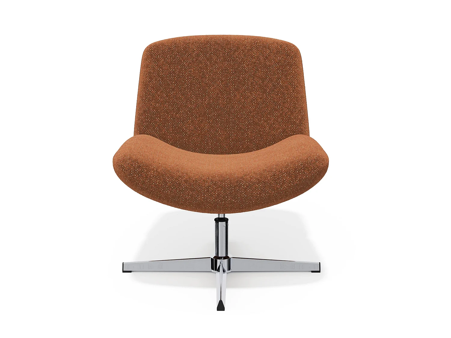 Fauteuil pivotant ABY en velours texturé terracotta