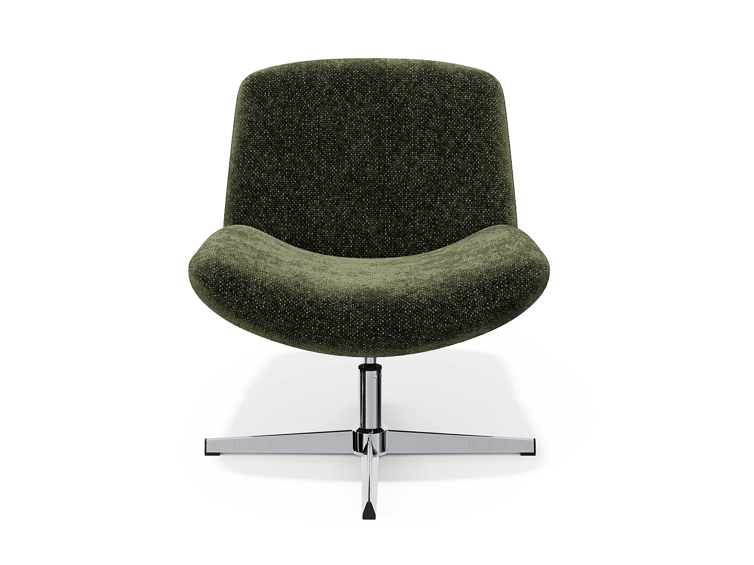 Fauteuil pivotant ABY en velours texturé vert vintage
