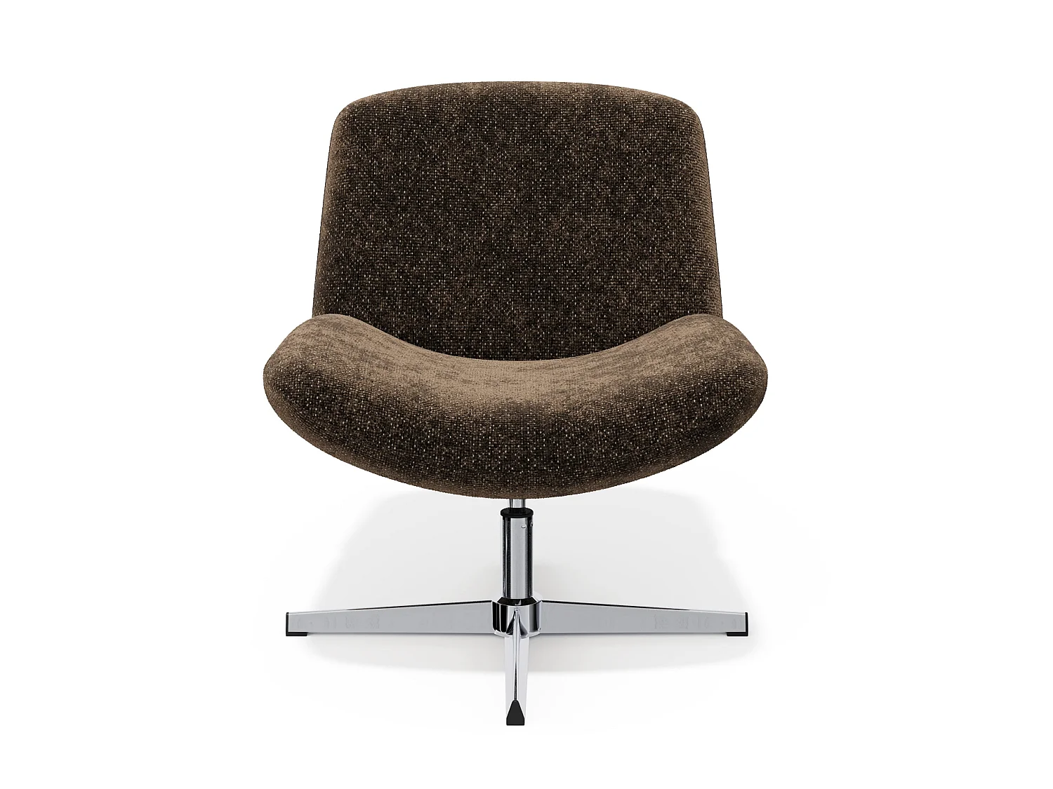 Fauteuil pivotant ABY en velours texturé brun expresso