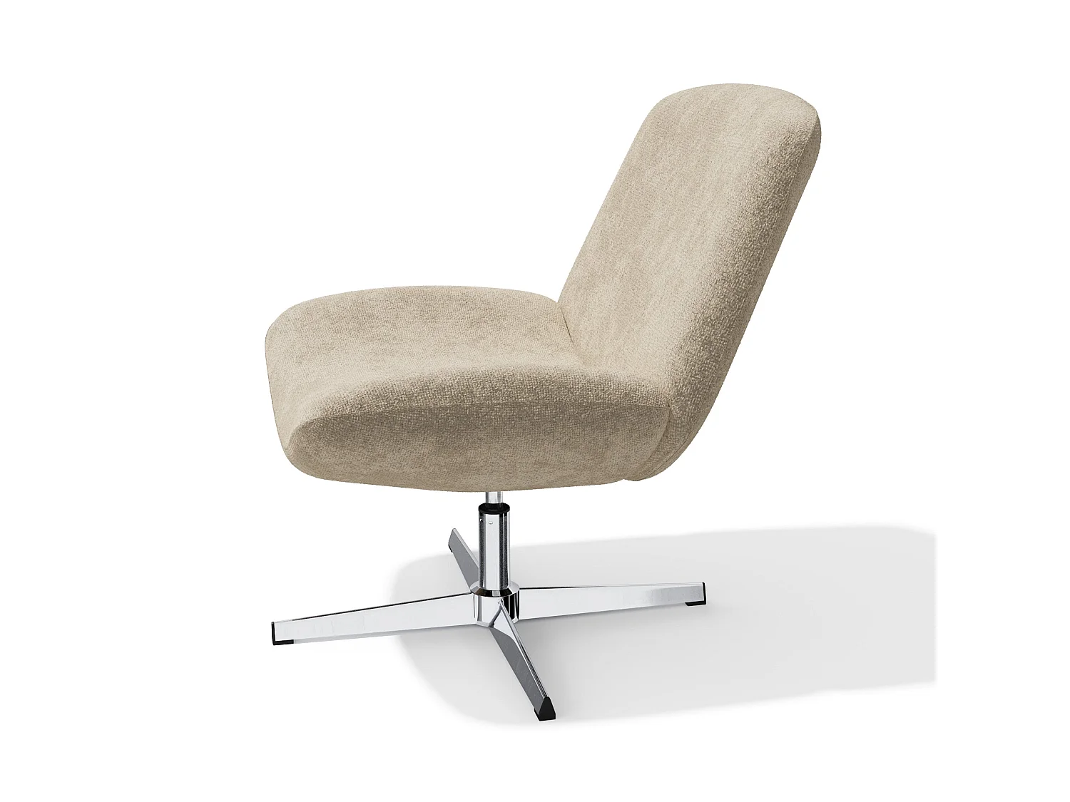 Fauteuil pivotant ABY en velours texturé beige