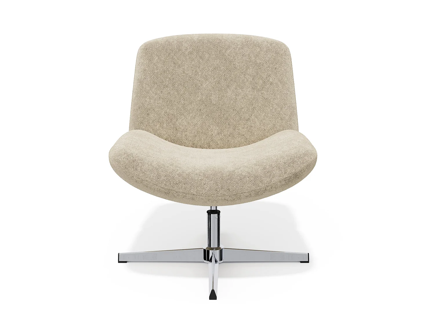 Fauteuil pivotant ABY en velours texturé beige