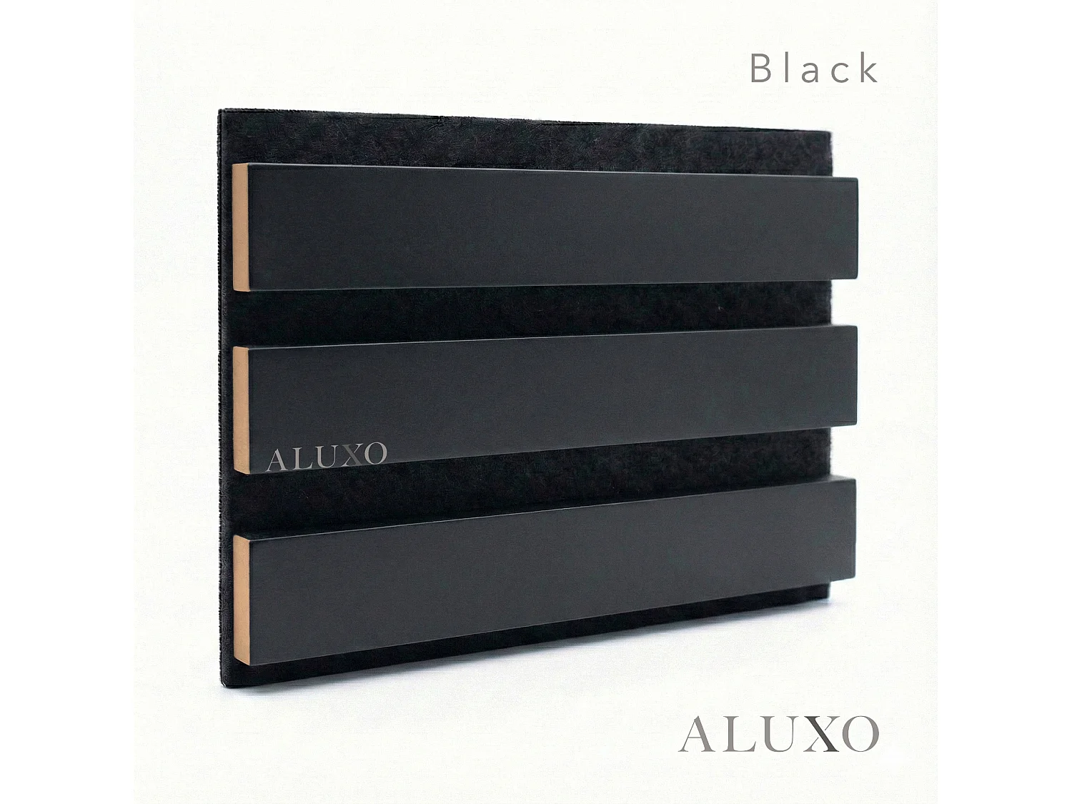Panelux™ Pro Black Coloured Acoustic Wood Wall Panel 3-Sided Wrap 240cm x 32cm (Set of 2)