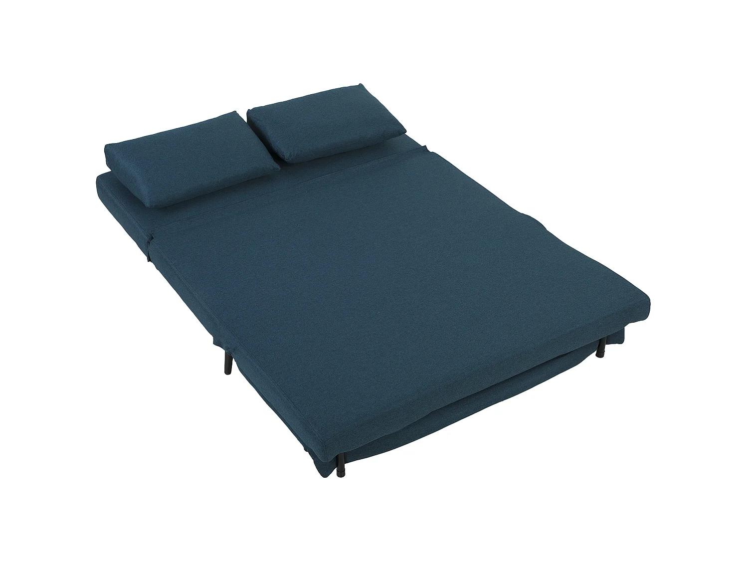 Canapé convertible 2 places inclinable tissu bleu foncé