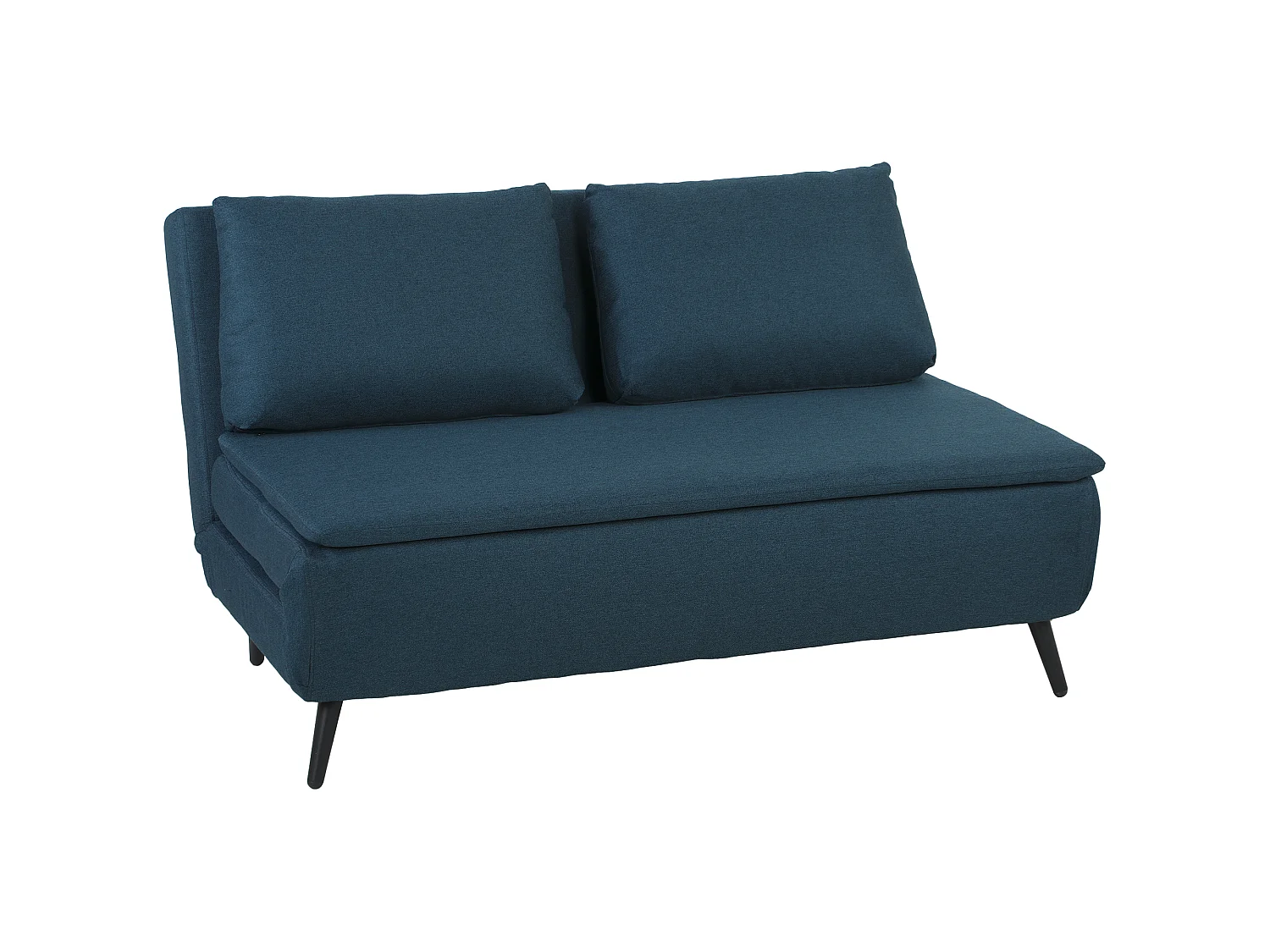 Canapé convertible 2 places inclinable tissu bleu foncé